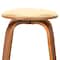 Armen Living Harbor 26" Counter Height Backless Swivel Cream Faux Leather and Walnut Wood Bar Stool LCHBBACRWA26 - alternate 4
